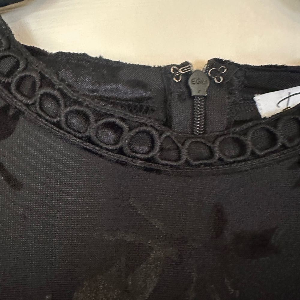 Polagram Black Sheer‎ Floral Dress - Picture 9 of 11